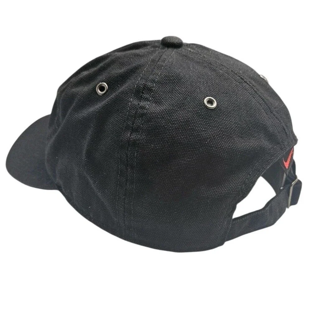 Vintage 90s Nike Swoosh Oval Logo Hat Cap Black Strapback Dad Y2K F60205WDI RARE